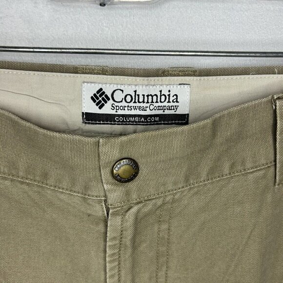 Columbia Heavy Duty Straight Leg Pants Men's Size 36x30 Dark Tan Brown - Picture 4 of 8